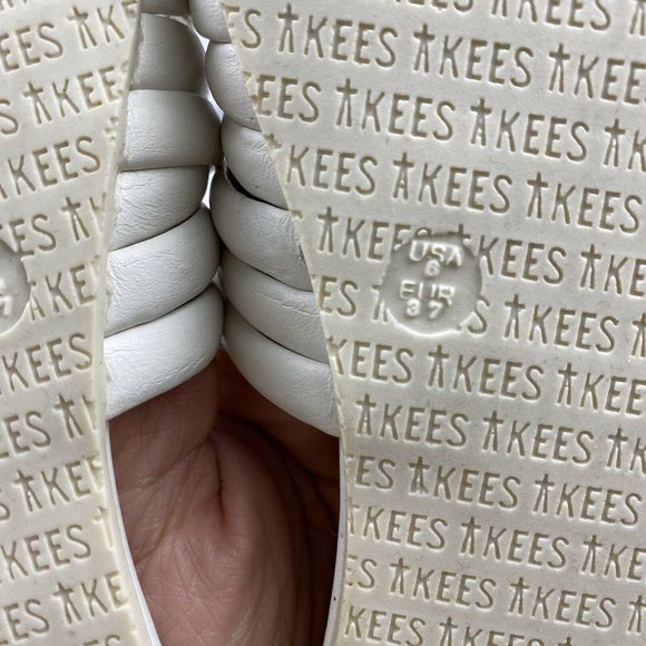 TKEES Caro Leather Sandals Slides Cream White Strappy Womens Size EUR 37 US 6 - Picture 7 of 7